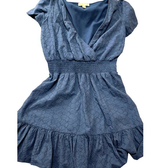 Michael Kors Blue Eyelet Dress - Size Large - Picture 7 of 11
